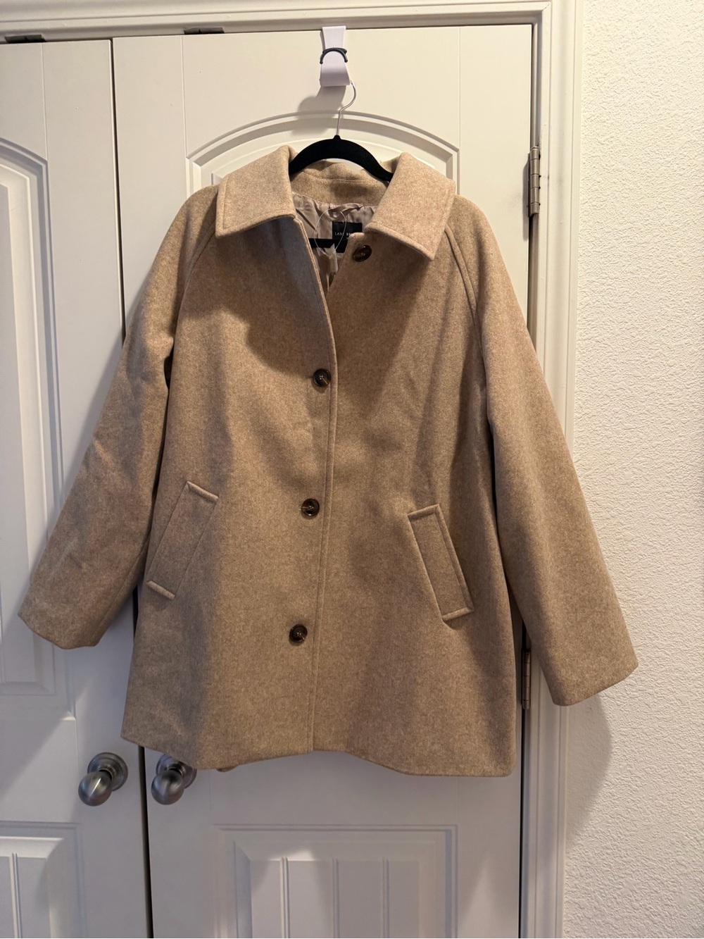 Lane Bryant Tan Wool-Blend Pea Coat